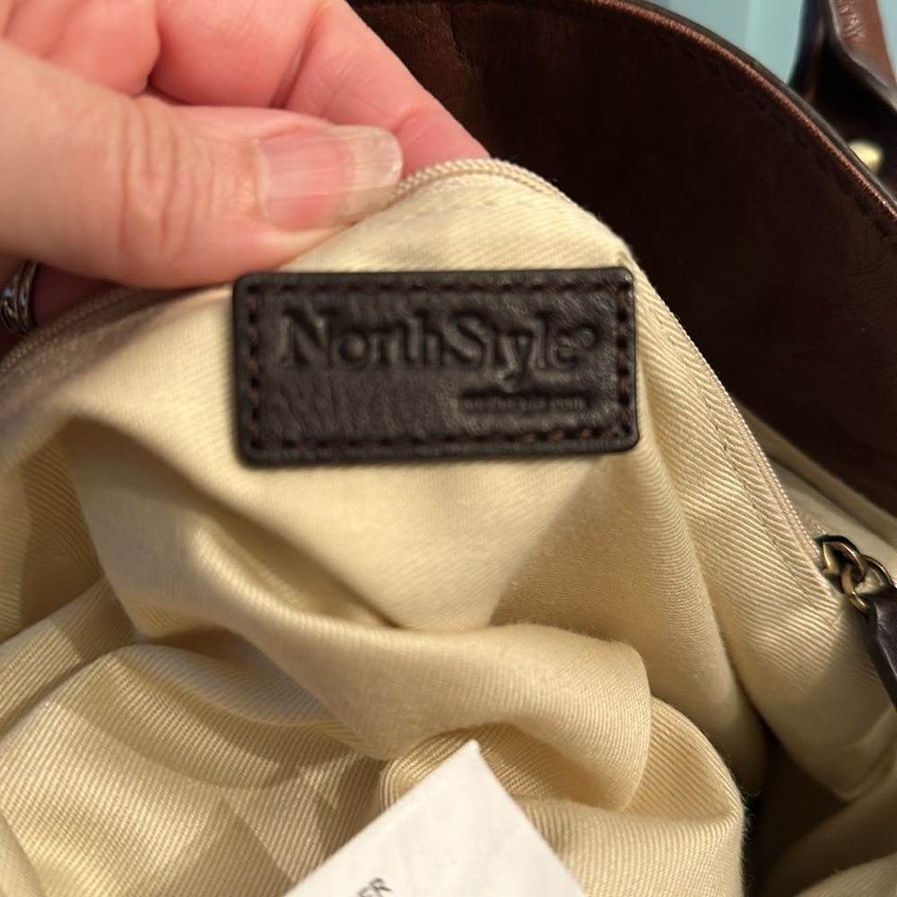 Brown leather NorthStyle shoulder bag. - Picture 7 of 11